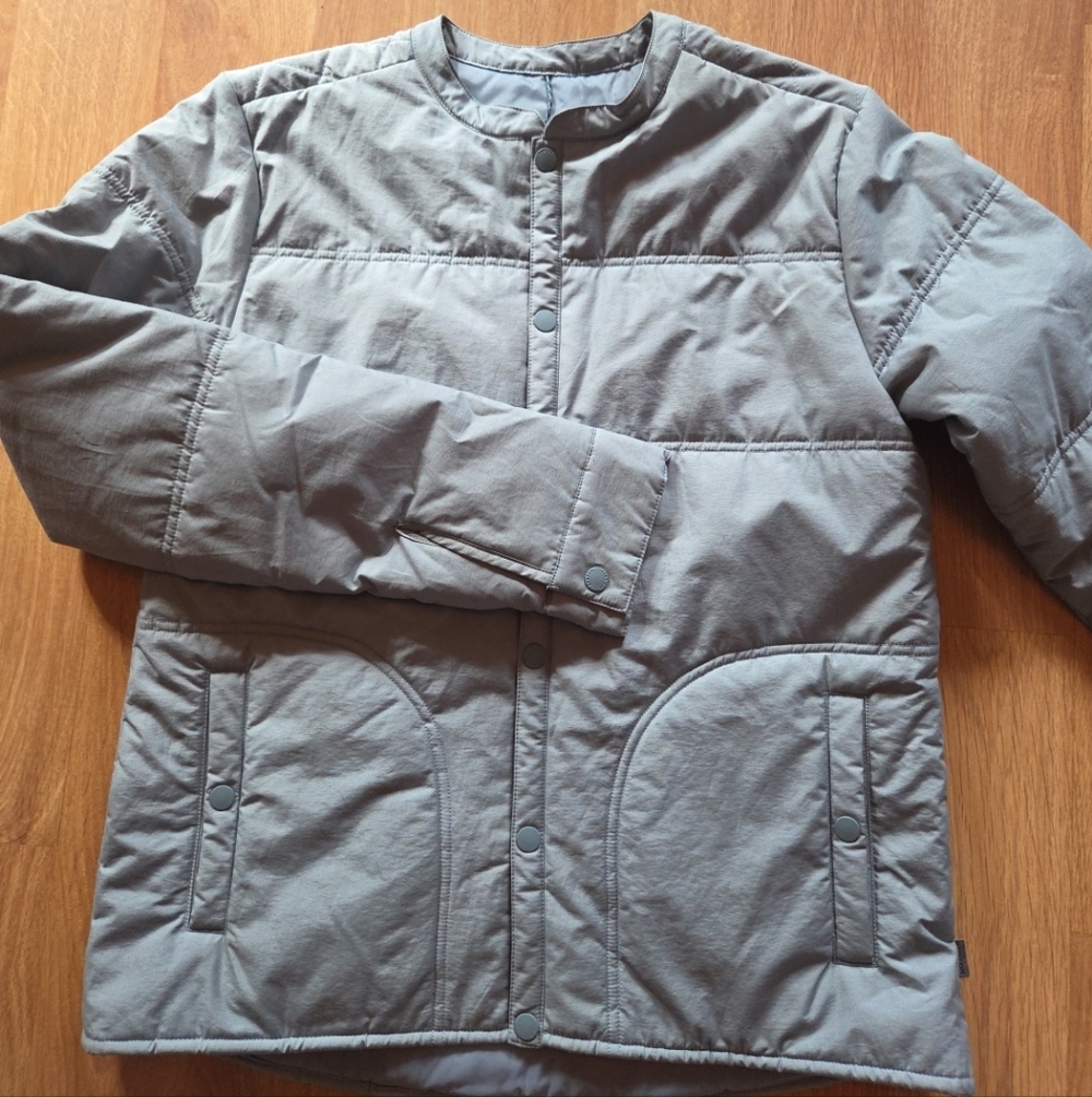 Burton Quilted Jacket Womens Small Blue Snap Up